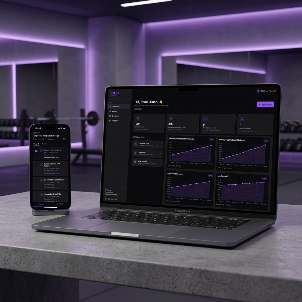 Perfitness Dashboard e Mobile UI Mockup